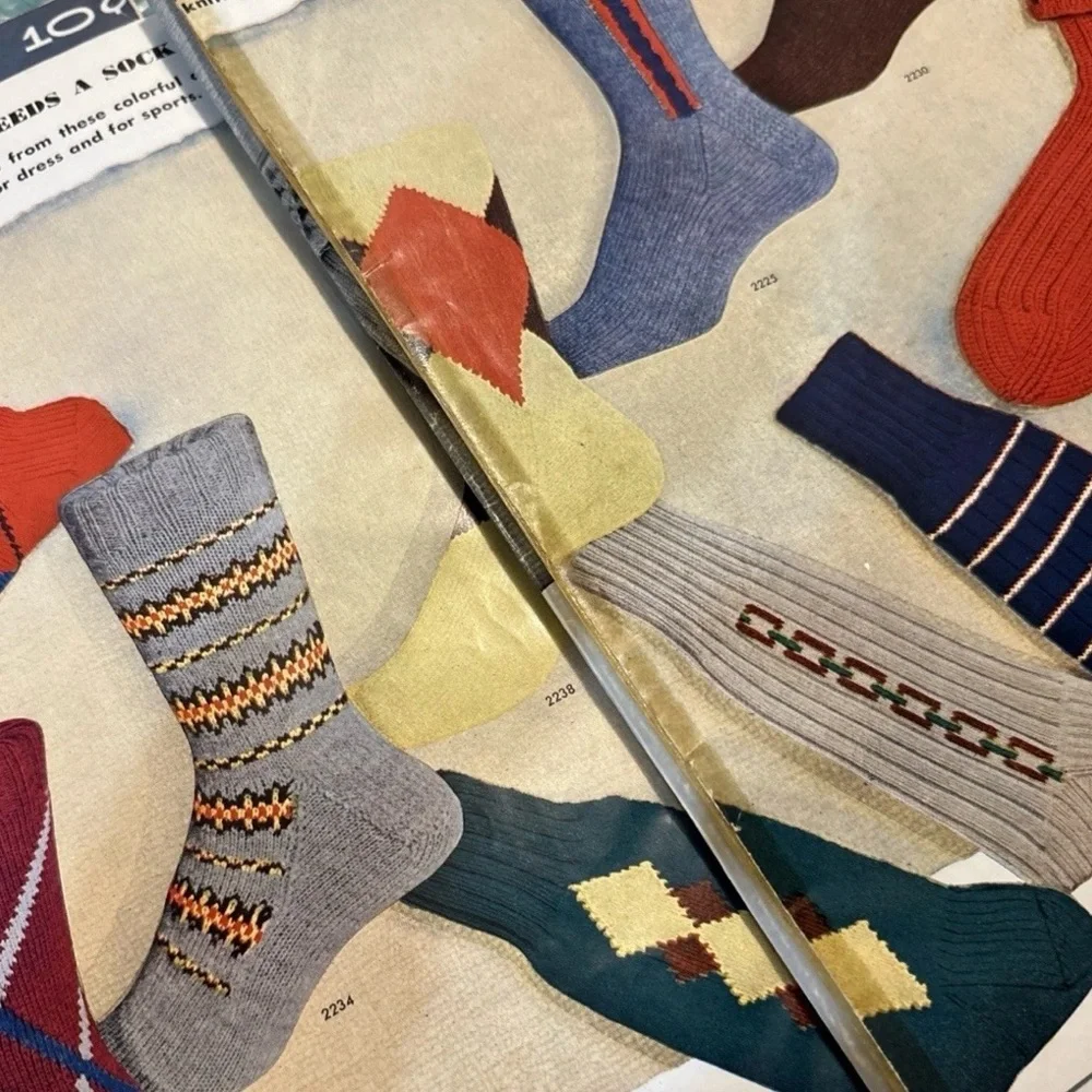 Vintage set of two Dollies and Hand Knit socks